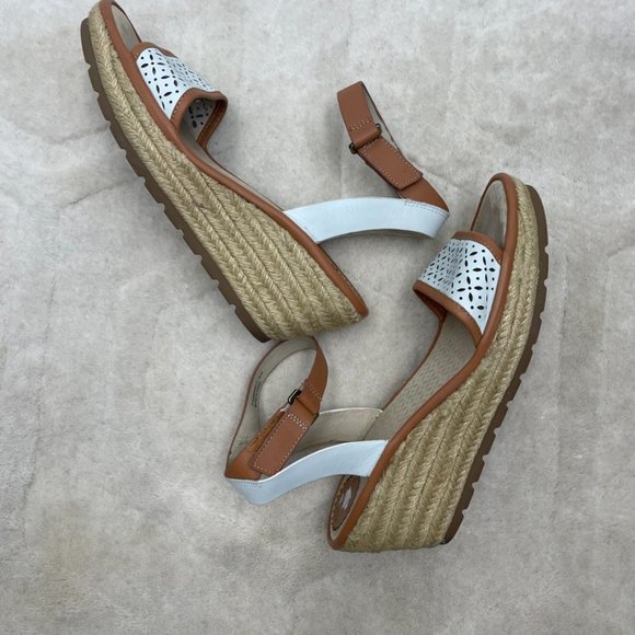 FLY London White Ekal Espadrille Wedge Sandals 41 - Picture 7 of 12